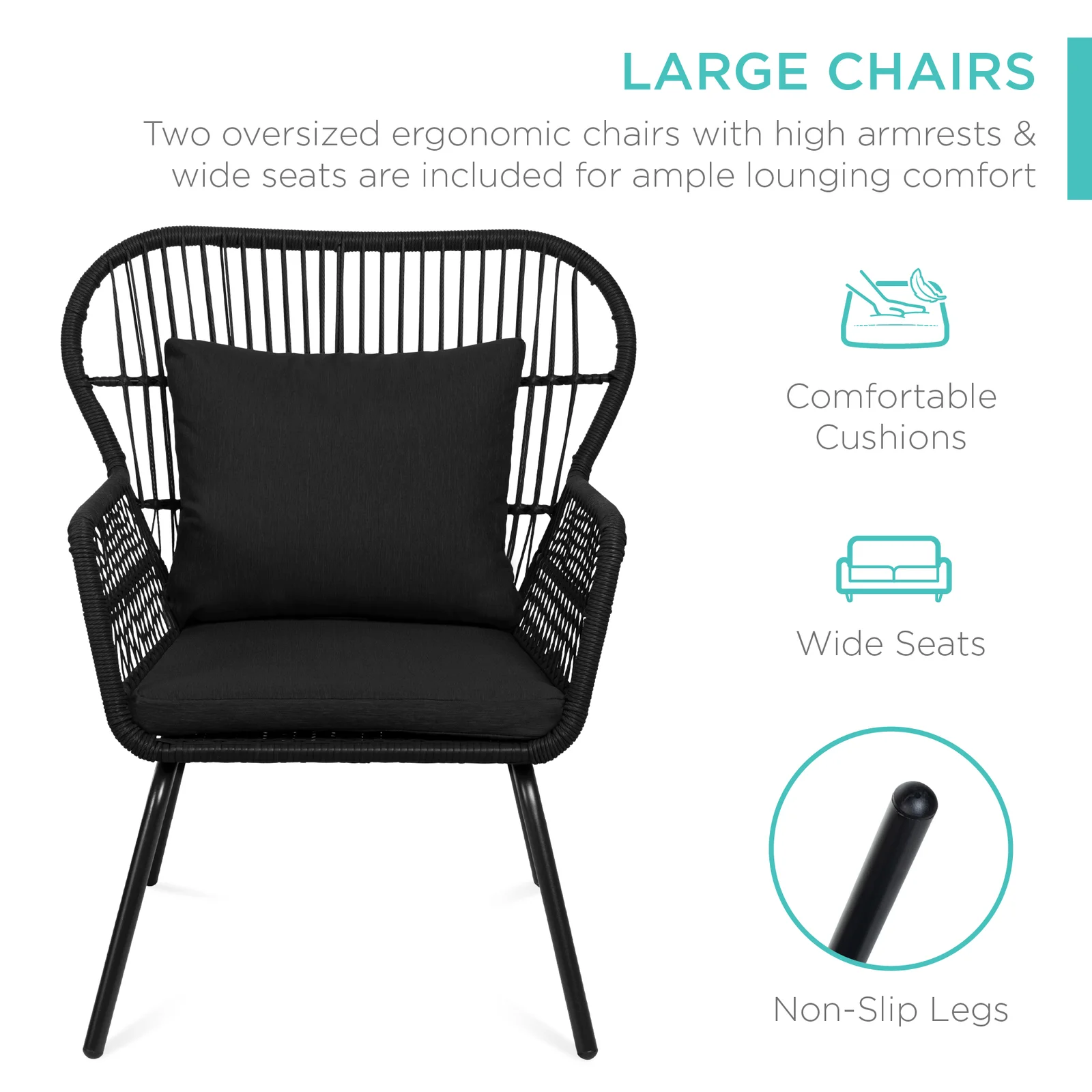 Dreamline Outdoor Furniture Garden Patio Seating Set 1+2 2 Chairs and