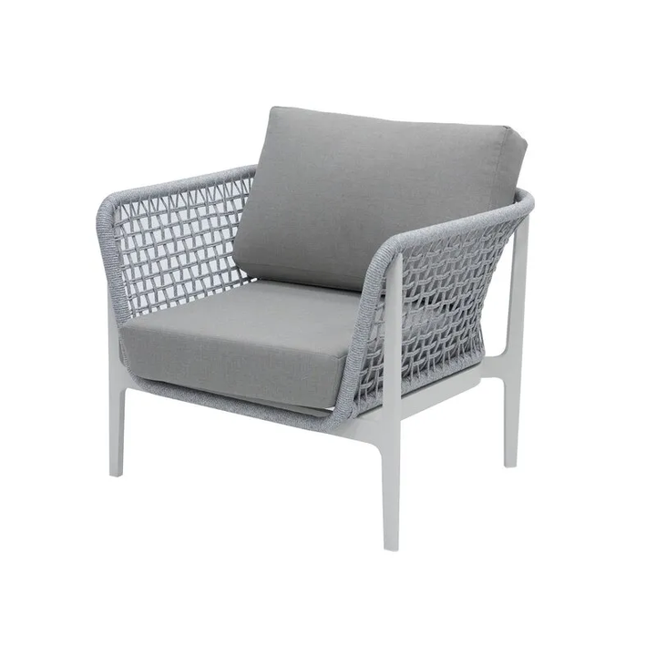Fadad Outdoor Garden Balcony Sofa Set  3 Seater, 2 Single seater and 1 Center Table Set, Braid & Rope(Grey)
