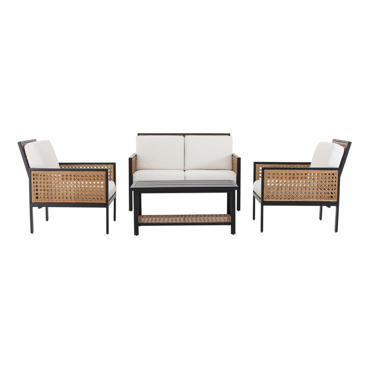 Vizoly Outdoor Garden Balcony Sofa Set  2 Seater, 2 Single seater and 1 Center Table Set (Brown)