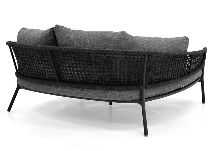 Jekub Outdoor Poolside Sunbed With Cushion Daybed (Dark Grey) Braided & Rope