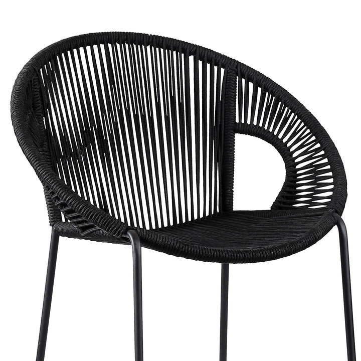 Miniati Outdoor Patio Bar Chair 1 Chairs For Balcony (Black)