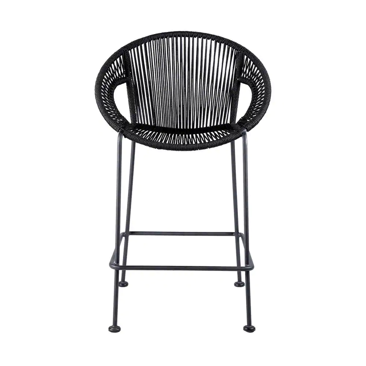 Miniati Outdoor Patio Bar Chair 1 Chairs For Balcony (Black)