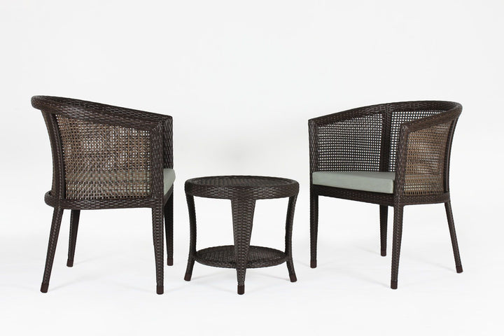 Dreamline Outdoor Furniture Garden Patio Seating Set 1+2 2 Chairs and Table Set Balcony Furniture Coffee Table Set(Brown)