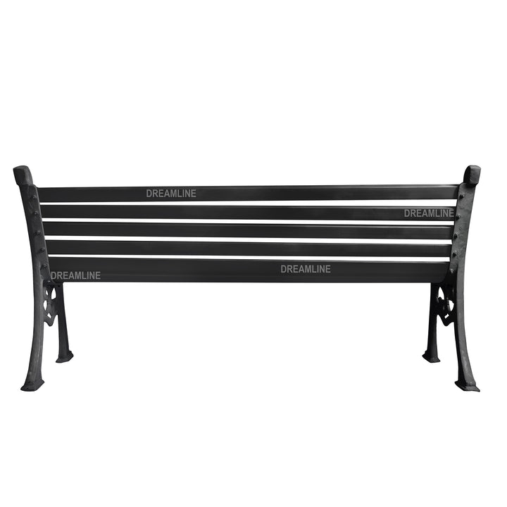 Lisa Cast Iron 3 Seater Garden Bench for Outdoor Park - (Black)