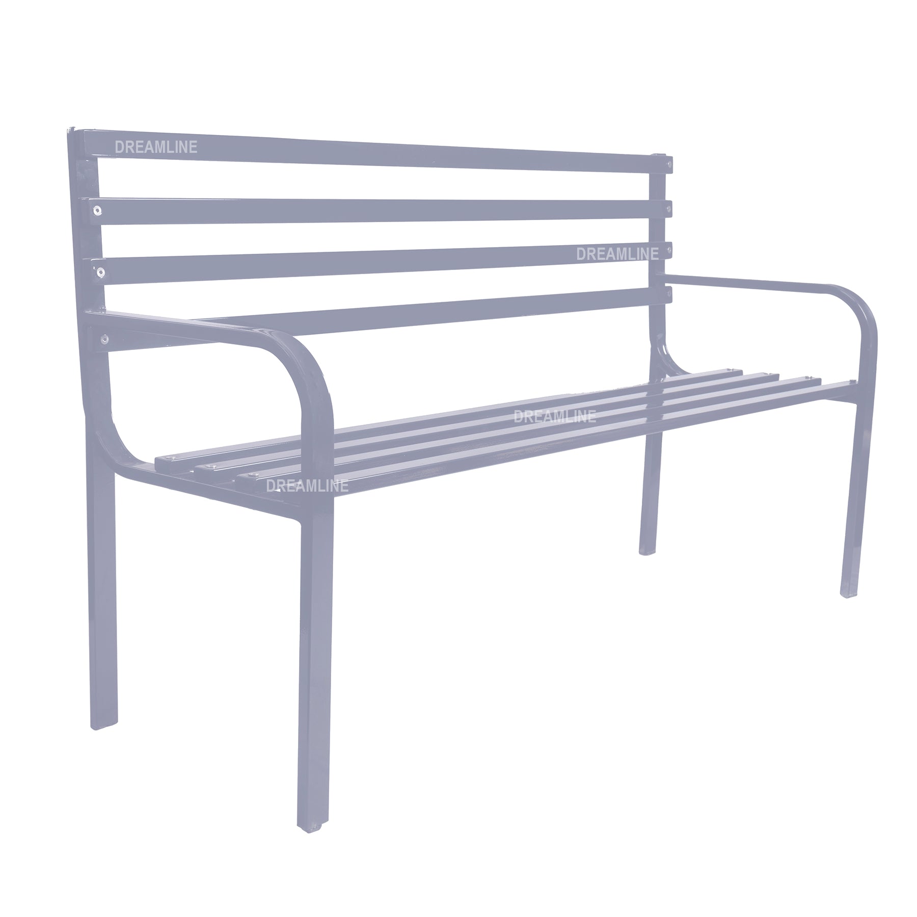 Faith Metal 3 Seater Garden Bench for Outdoor Park - (Grey)