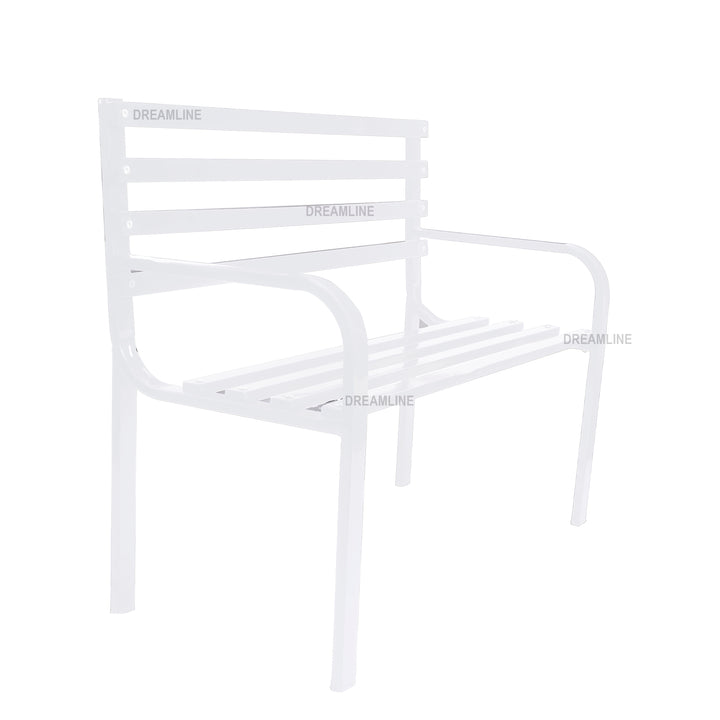 Boho Metal 2 Seater Garden Bench for Outdoor Park - (White)