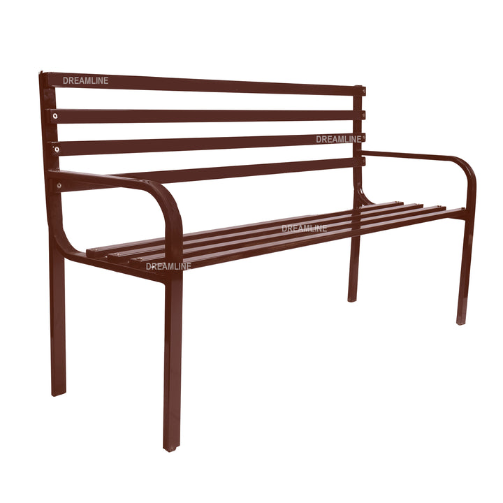 Bean Metal 3 Seater Garden Bench for Outdoor Park - (Brown)