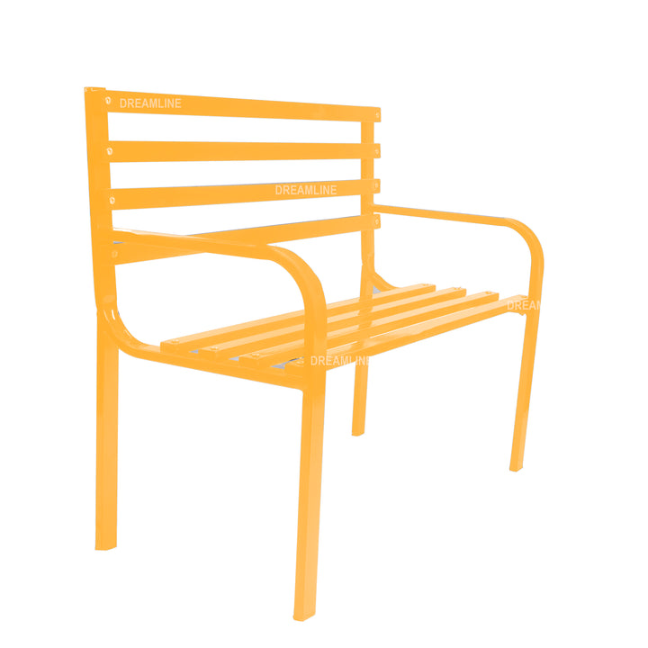 Spic Metal 2 Seater Garden Bench for Outdoor Park - (Yellow)
