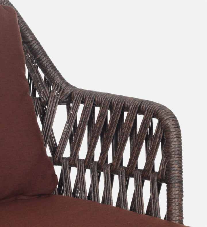 Solve Outdoor Patio Seating Set 4 Chairs and 1 Table Set (Brown) Braided & Rope