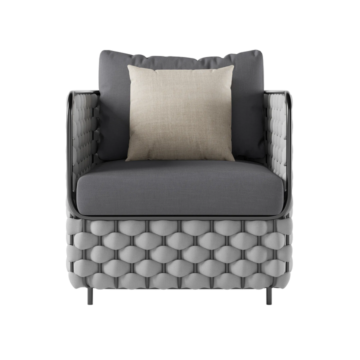 Fepel Outdoor Garden Balcony Sofa Set 2 Seater, 2 Single seater and 1 Center Table Set, Braid & Rope