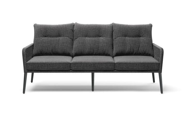 Mitya Outdoor Garden Balcony Sofa Set  5 Seater and 1 Center Table Set, Braid & Rope (Dark + Grey)