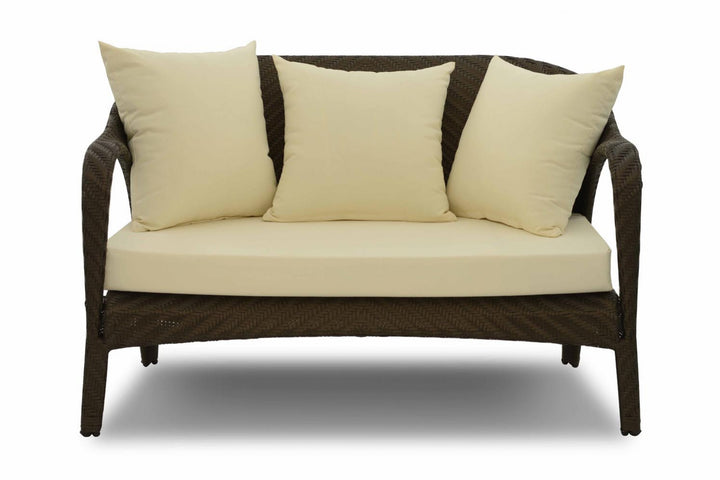 Kanva Outdoor 2 Seater Sofa (Dark Brown +Beige)