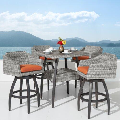 Dreamline Outdoor Bar Sets Garden Patio Bar Sets 1+4 4 Chairs and 1 Table Set Balcony Bar Table Set