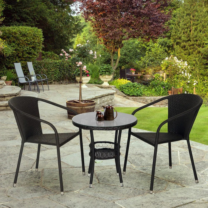 Dreamline Outdoor Furniture Garden Patio Seating Set 1+2 2 Chairs and Table Set Balcony Furniture Coffee Table Set