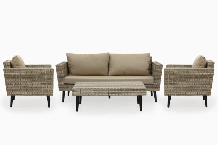 Bonfilia Outdoor Sofa Set 2 Seater, 2 Single seater and 1 Center Table (Seashell)
