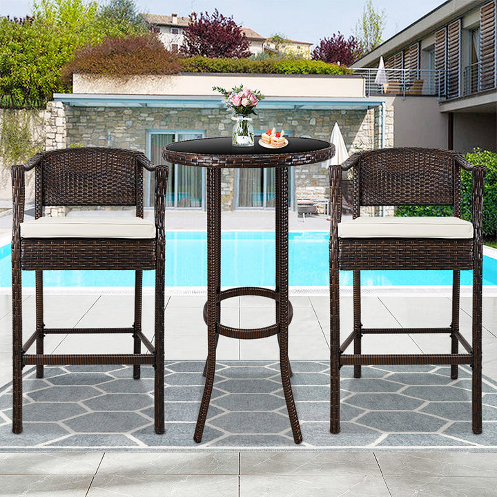 Dreamline Outdoor Bar Sets Garden Patio Bar Sets 1+2 2 Chairs and Table Set Balcony Bar Table Set