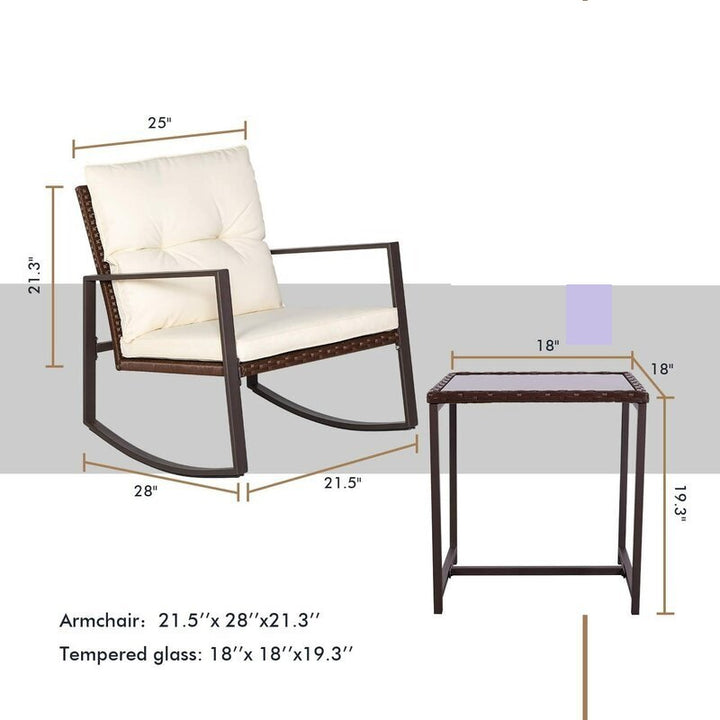 Dreamline Outdoor Furniture Garden Patio Seating Set 1+2 2 Chairs and Table Set Balcony Furniture Coffee Table Set