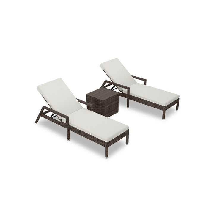 Dreamline Outdoor Furniture Poolside Double Lounger With Cushion Swimming Pool Lounger (Set of  2) With 1 Side Table