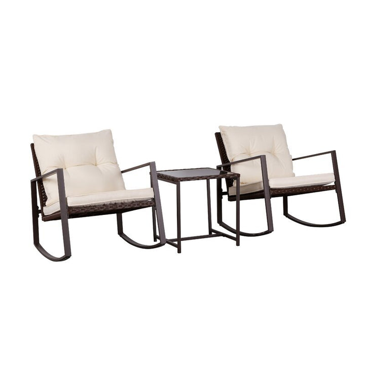 Dreamline Outdoor Furniture Garden Patio Seating Set 1+2 2 Chairs and Table Set Balcony Furniture Coffee Table Set