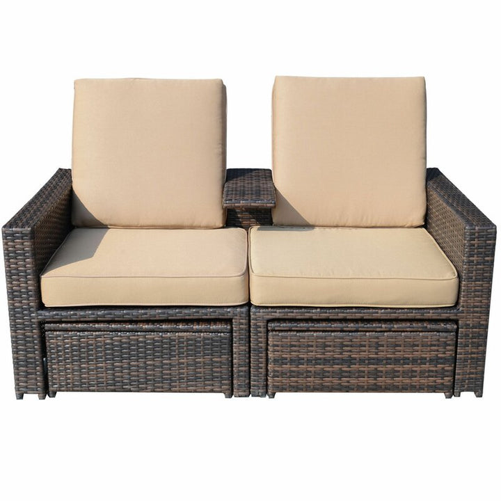 Dreamline Outdoor Furniture Poolside Sunbed With Cushion Daybed (Brown)