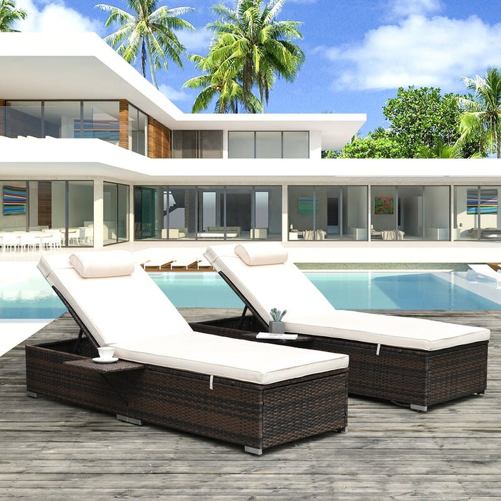 Dreamline Outdoor Furniture Poolside Double Lounger With Cushion Swimming Pool Lounger