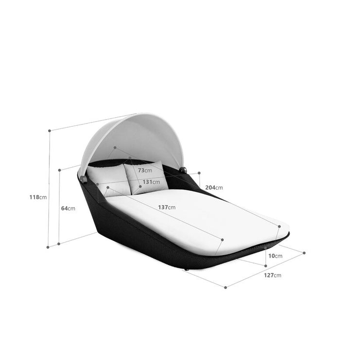 Dreamline Outdoor Furniture Poolside Sunbed With Cushion Daybed
