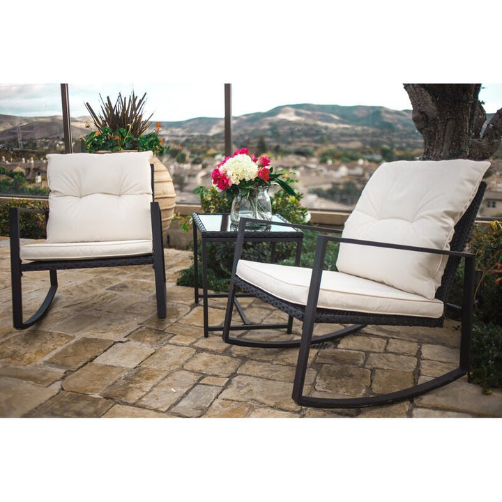 Dreamline Outdoor Furniture Garden Patio Seating Set 1+2 2 Chairs and Table Set Balcony Furniture Coffee Table Set