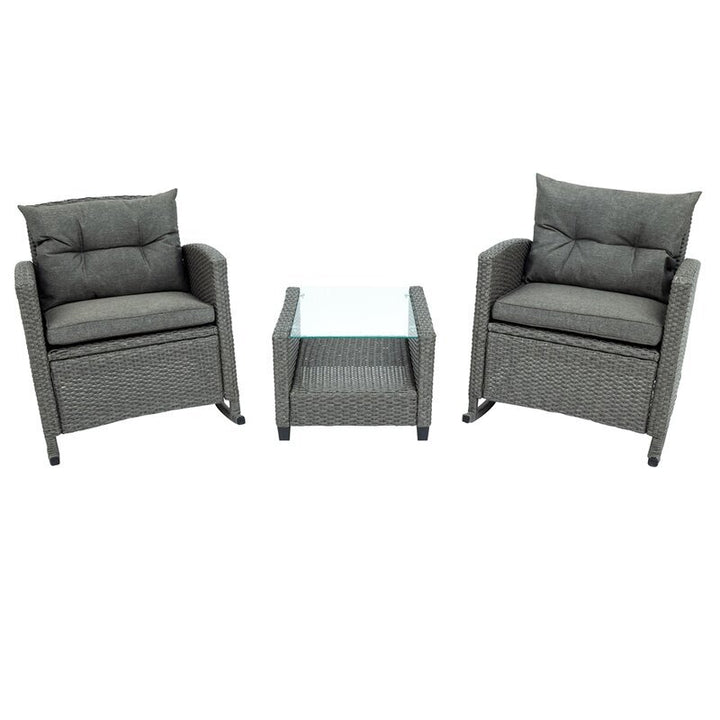 Dreamline Outdoor Furniture Garden Patio Seating Set 1+2 2 Chairs and Table Set Balcony Furniture Coffee Table Set