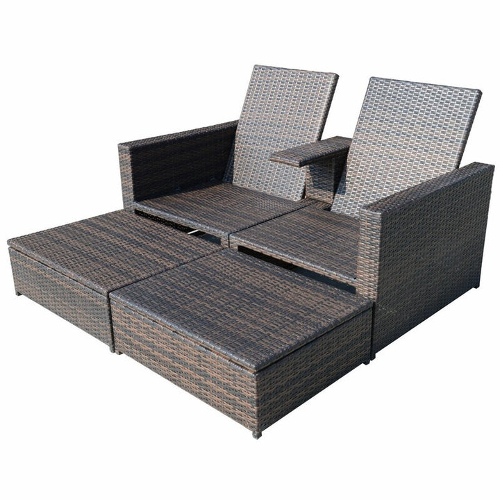 Dreamline Outdoor Furniture Poolside Sunbed With Cushion Daybed (Brown)