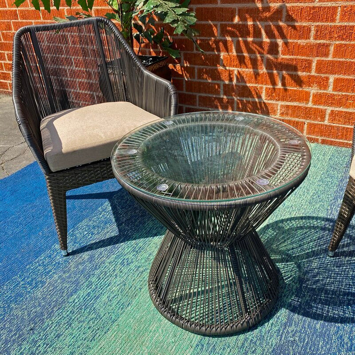 Dreamline Outdoor Furniture Garden Patio Seating Set 1+2 2 Chairs and Table Set Balcony Furniture Coffee Table Set