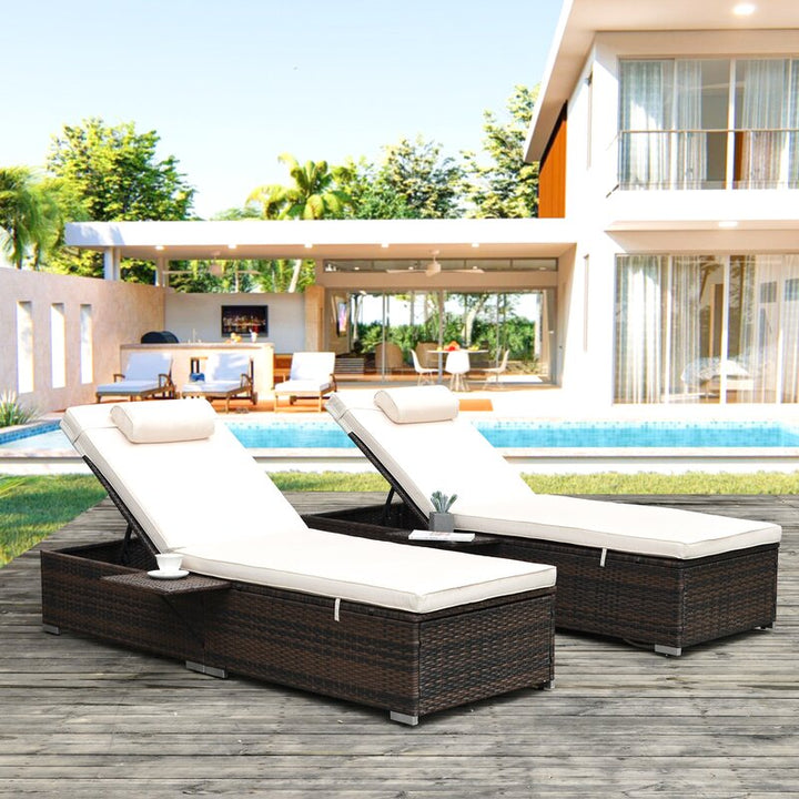 Dreamline Outdoor Furniture Poolside Double Lounger With Cushion Swimming Pool Lounger