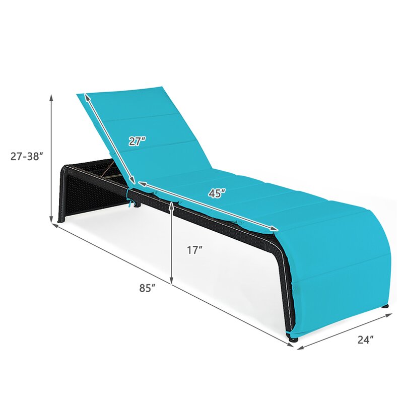 Claw Outdoor Swimming Poolside Lounger (Black) - Main Image