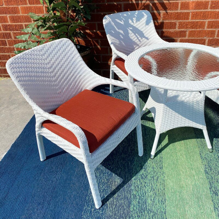 Dreamline Outdoor Furniture Garden Patio Seating Set 1+4 4 Chairs and Table Set Balcony Furniture Coffee Table Set(White)