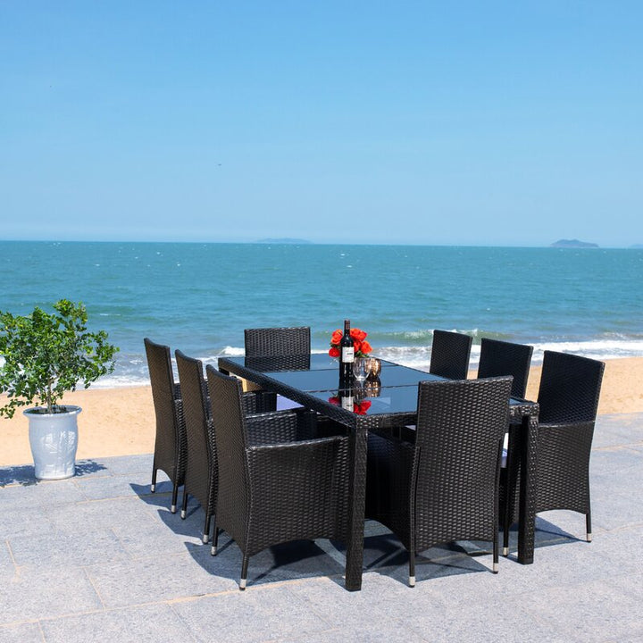 Dreamline Outdoor Garden Patio Dining Set 1+8 8 Chairs and 1 Table Set Outdoor Furniture