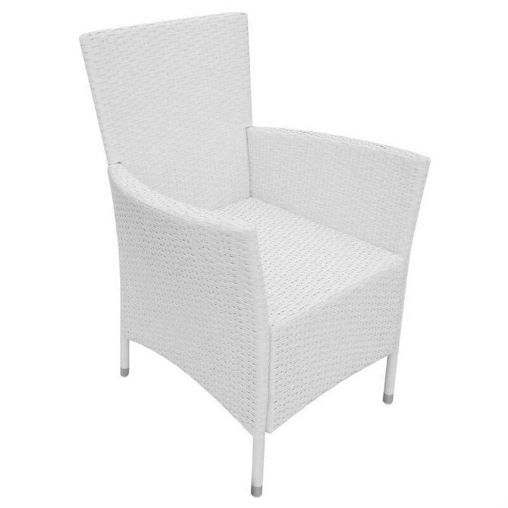 Dreamline Outdoor Garden Patio Dining Set 1+8 8 Chairs and 1 Table Set Outdoor Furniture (White)