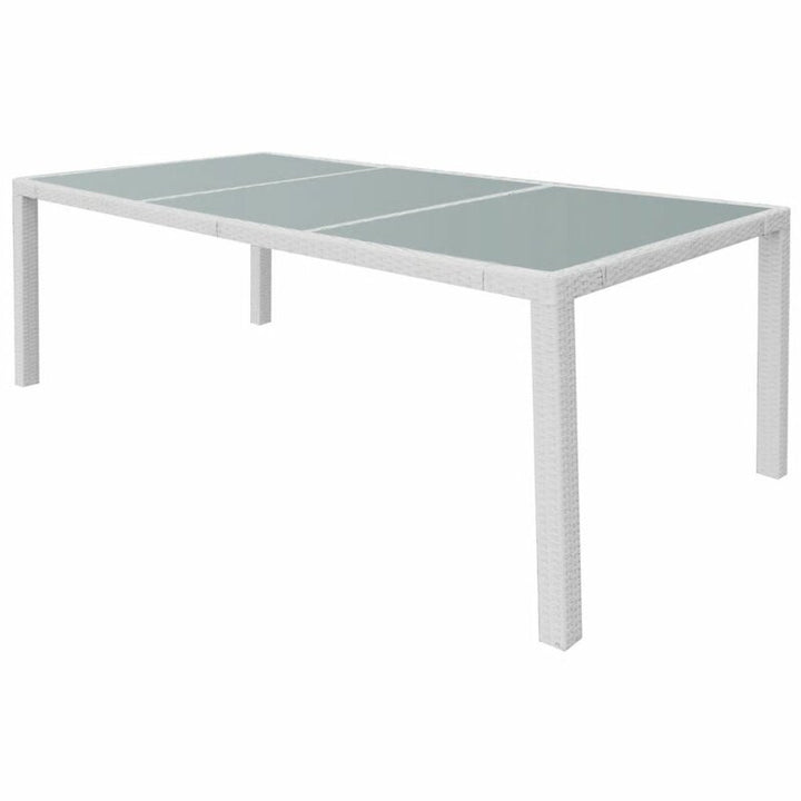 Dreamline Outdoor Garden Patio Dining Set 1+8 8 Chairs and 1 Table Set Outdoor Furniture (White)