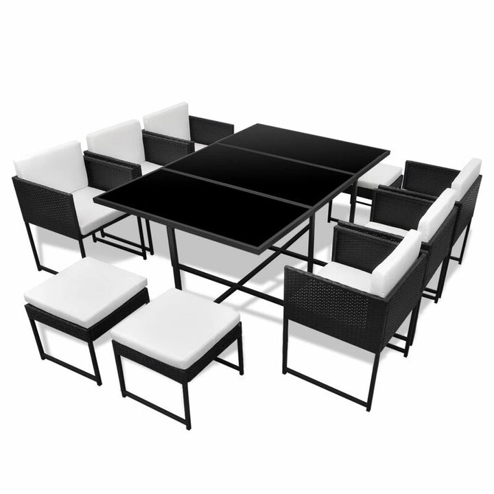 Dreamline Outdoor Garden Patio Dining Set 6 Chairs, 4 Ottoman and 1 Table Set Outdoor Furniture