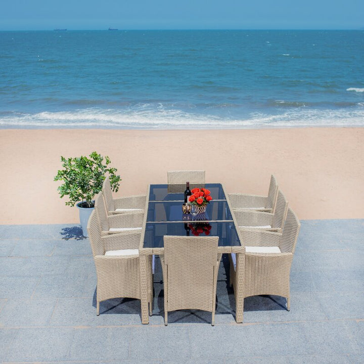 Dreamline Outdoor Garden Patio Dining Set 1+8 8 Chairs and 1 Table Set Outdoor Furniture
