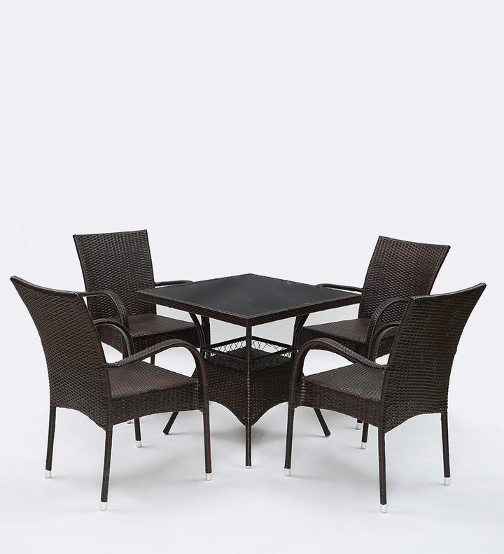 Dreamline Outdoor Furniture Garden Patio Seating Set 1+4 4 Chairs and Table Set Balcony Furniture Coffee Table Set