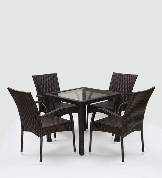 Dreamline Outdoor Furniture Garden Patio Seating Set 1+4 4 Chairs and Table Set Balcony Furniture Coffee Table Set