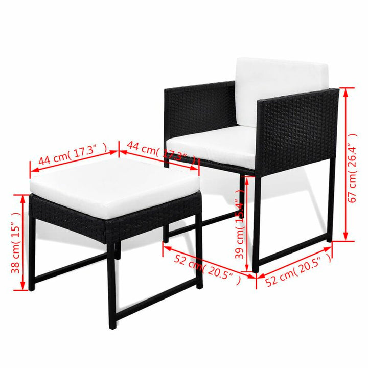 Dreamline Outdoor Garden Patio Dining Set 6 Chairs, 4 Ottoman and 1 Table Set Outdoor Furniture