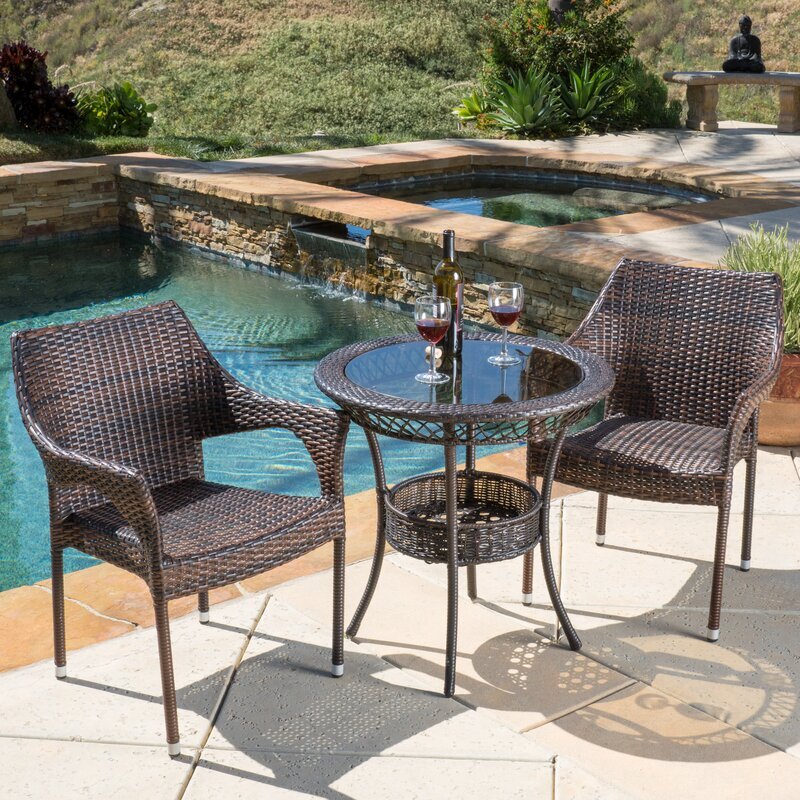 Dreamline Outdoor Furniture Garden Patio Seating Set 1+2 2 Chairs and Table Set Balcony Furniture Coffee Table Set