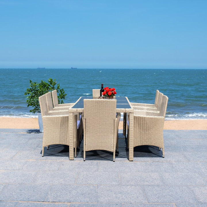 Dreamline Outdoor Garden Patio Dining Set 1+8 8 Chairs and 1 Table Set Outdoor Furniture
