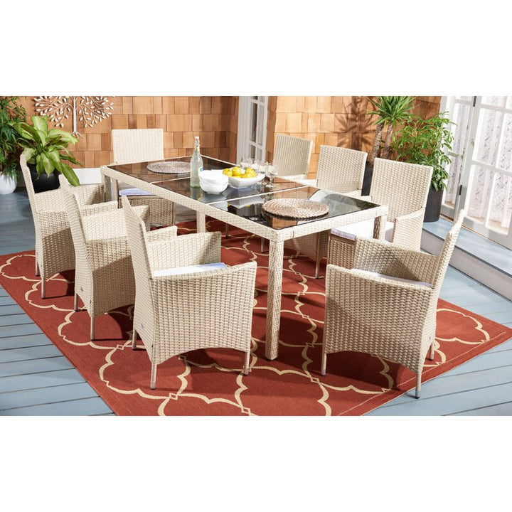 Dreamline Outdoor Garden Patio Dining Set 1+8 8 Chairs and 1 Table Set Outdoor Furniture