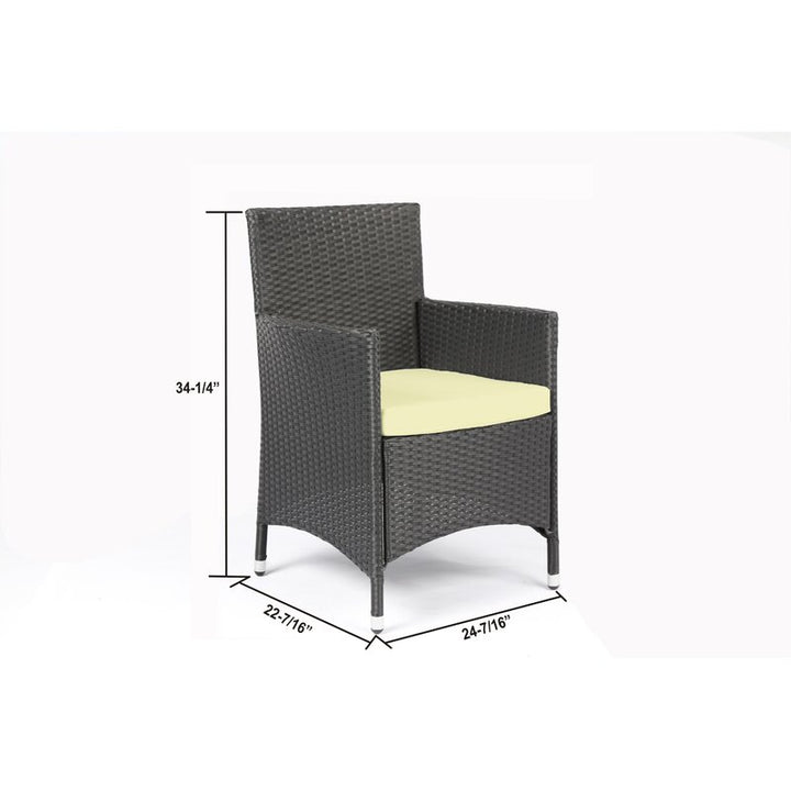 Dreamline Outdoor Garden Patio Dining Set 1+6 6 Chairs and 1 Table Set Outdoor Furniture (Black)