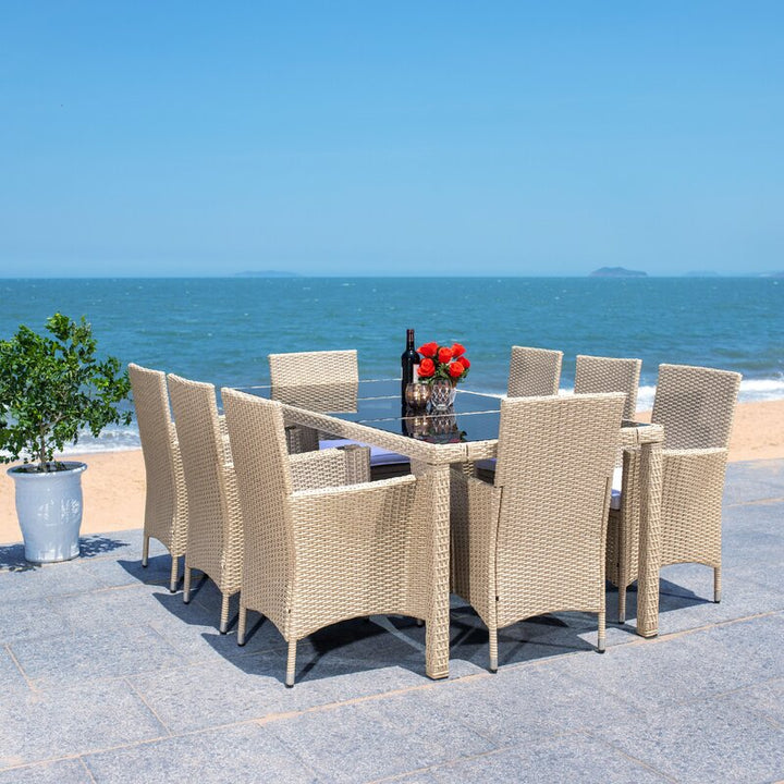 Dreamline Outdoor Garden Patio Dining Set 1+8 8 Chairs and 1 Table Set Outdoor Furniture