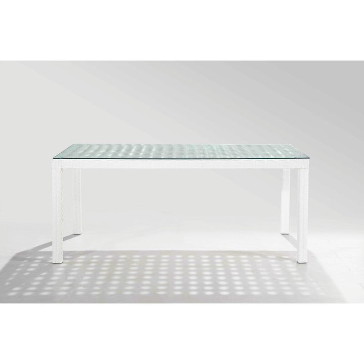 Dreamline Outdoor Garden Patio Dining Set 1+6 6 Chairs and 1 Table Set Outdoor Furniture (White)