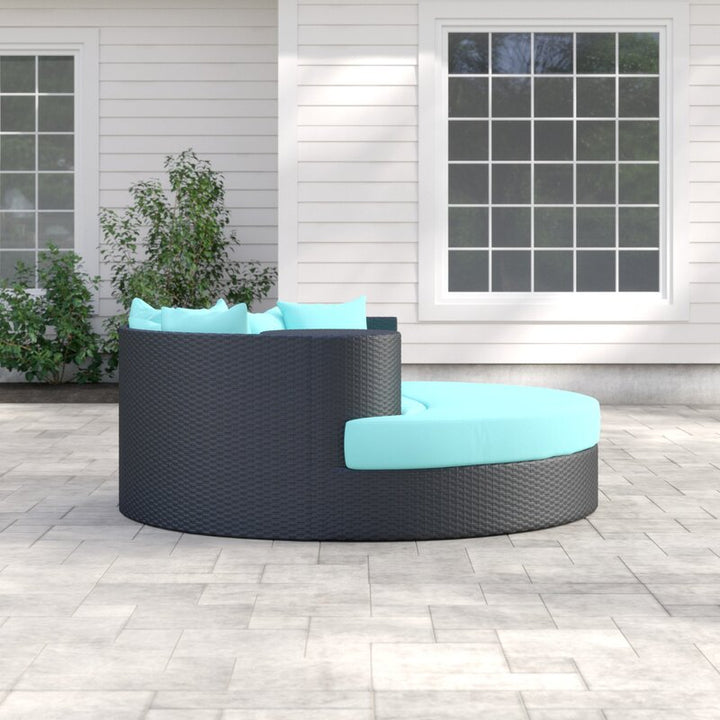 Dreamline Outdoor Furniture Poolside Sunbed With Cushion Daybed (Black)