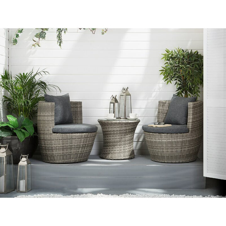 Dreamline Outdoor Furniture Garden Patio Seating Set 1+2 2 Chairs and Table Set Balcony Furniture Coffee Table Set