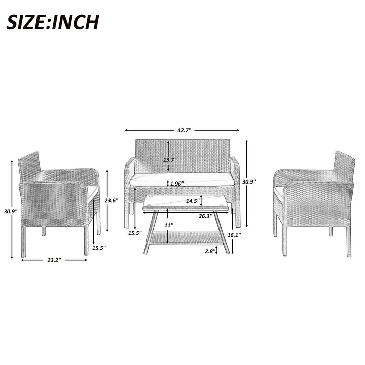 Dreamline Outdoor Garden Balcony Sofa Set 2 Seater , 2 Single seater and 1 Center Table Set Outdoor Furniture